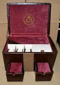 1 x AB Collezioni Italian Luxury Leather Bound Vanity Case / Watch Box - Features 2 x Drawers and