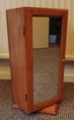 1 x Mirrored Pine Rotating Jewellery Cabinet - CL444 - Location: Altrincham WA14 - NO VAT ON THE HAM