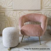 1 x KELLY WEARSTLER Laurel Lounge Chair With Brass Legs - Dimensions: 36
