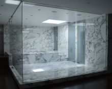 1 x Exquisite Italian Marble Spa Room Featuring Jacuzzi, Sauna Room, Steam Room and Shower Room -
