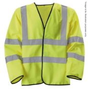 14 x RODO Yellow Hi-vis Long Sleeve Waistcoats - Size: All Adult 3XL - New/Unused Stock - Recent PPE