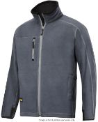 1 x SNICKERS Workwear A.I.S. Fleece Jacket (8012) - Colour: Steel Grey - Size: Extra Large (XL) -
