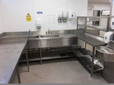 Corner Double Sink and Table