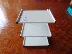 4 x Large White Metal Salon Trolleys with Trays