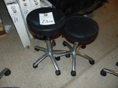 Small Round Height Adjustable Stools x 2