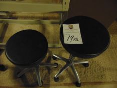 Small Round Height Adjustable Stools x 2