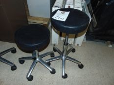 Small Round Height Adjustable Stools x 2