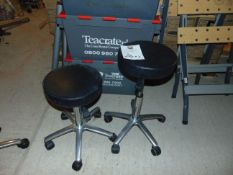 Small Round Height Adjustable Stools x 2