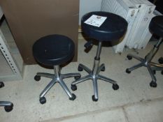 Small Round Height Adjustable Stools x 2