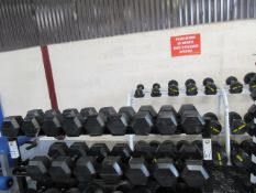 Rubber Dumbbell Set 8 Pairs from 12.5kg to 30kg
