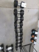 Rubber Dumbbell Set 5 Pairs from 12.5kg to 25 kg