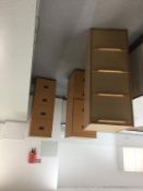 3 No 4-Drawer Timber Filing Cabinets