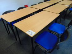 x 2 Office Desks With x 4 Blue Chairs