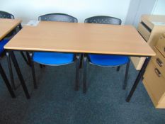 Office Table & x 2 Blue Chairs