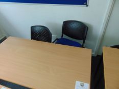 Office Table & x 2 Blue Chairs