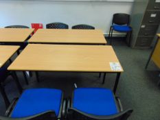 x 2 Office Desks With x 4 Blue Chairs