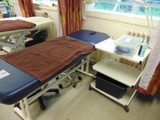 Massage / Therapy Bed With Product Trolley Magnifying Lamp and Stool