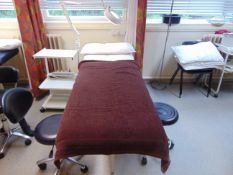 Massage / Therapy Bed With Product Trolley Magnifying Lamp and Stool