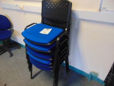 x 6 Metal and Blue Chairs