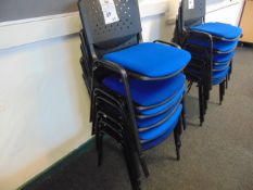 x 6 Metal and Blue Chairs