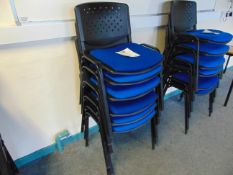 x 6 Metal and Blue Chairs
