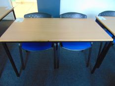 Office Table & x 2 Blue Chairs