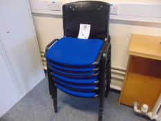 x 6 Metal and Blue Chairs