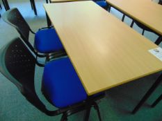 Office Table & x 2 Blue Chairs