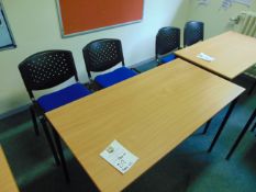 Office Table & x 2 Blue Chairs