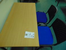 Office Table & x 2 Blue Chairs