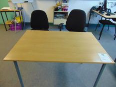 Office Desk With x 2 Black Chairs