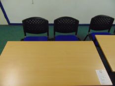 Office Table & x 2 Blue Chairs