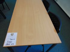 Office Table & x 2 Blue Chairs