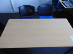 Office Table & x 2 Blue Chairs