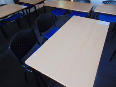 Office Table & x 2 Blue Chairs