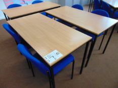 x 3 Office Desks With x 6 Blue Chairs