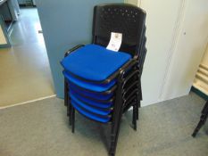 x 6 Metal and Blue Chairs