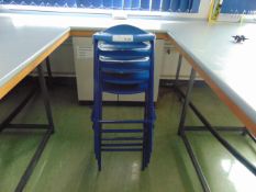 x 5 Blue Plastic & Metal Tall Lab Chairs