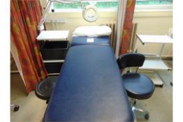 Massage / Therapy Bed With Product Trolley Magnifying Lamp and Stool