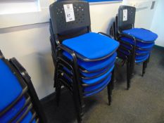 x 6 Metal and Blue Chairs
