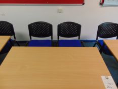 Office Table & x 2 Blue Chairs