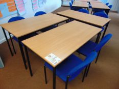 x 3 Office Desks With x 6 Blue Chairs