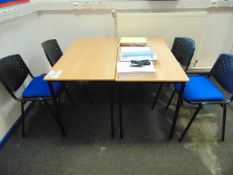 x 2 Office Desks With x 4 Blue Chairs