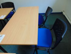 Office Table & x 2 Blue Chairs