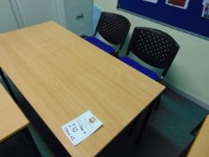 Office Table & x 2 Blue Chairs