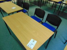 Office Table & x 2 Blue Chairs