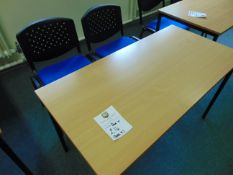 Office Table & x 2 Blue Chairs