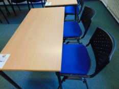 Office Table & x 2 Blue Chairs