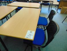Office Table & x 2 Blue Chairs
