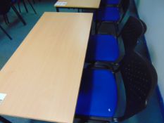 Office Table & x 2 Blue Chairs